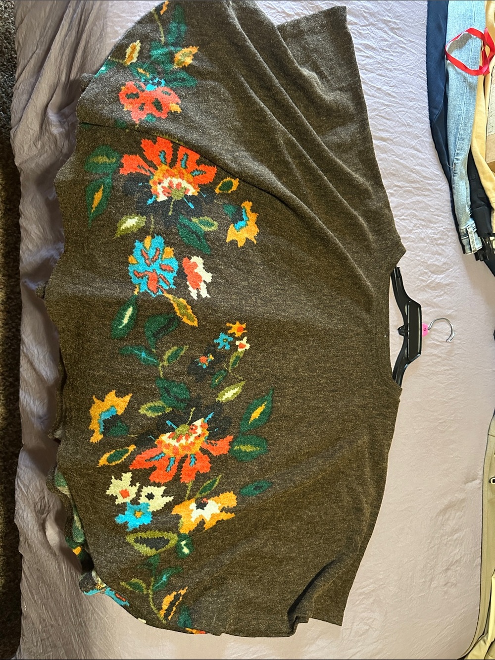 Floral Embroidered Brown top